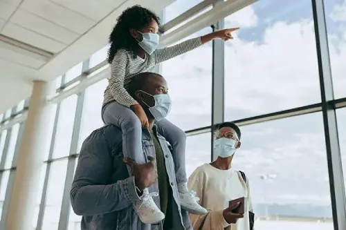 Family travelling during Covid