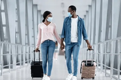 woman and man with mask